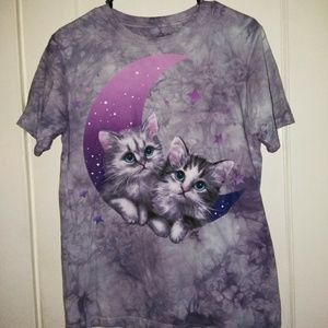 Purple tie-dye kitten shirt